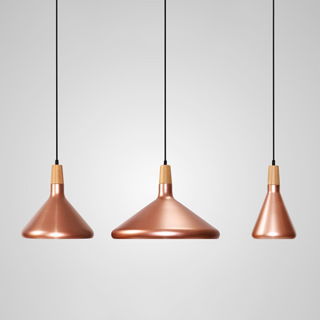 copper and grey light fitting