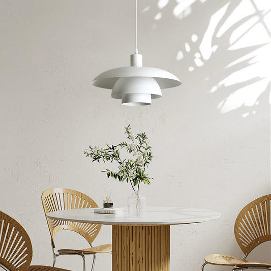 Faro minimalist all white pendant light chandelier