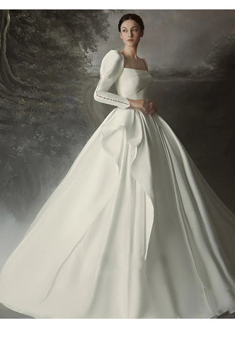 Vintage Satin Corset Royal Bridal Gowns