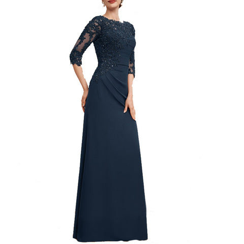 blue mother of the bride dresses with sleeves