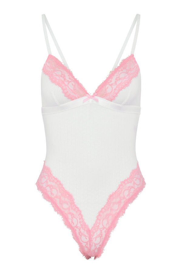 Buy Eternal Bliss Lace Bodysuit, Pink Pearl Color Bodysuit