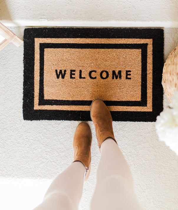 rug, door mat, welcome, front door, porch, welcome mat