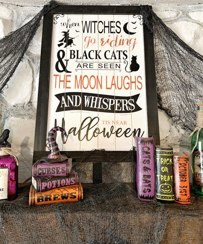 Halloween sign, spooky wall art, Halloween home, home décor 