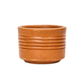 Small red terracotta pot with stripes