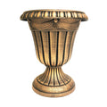 Gold pedestal style resin planter