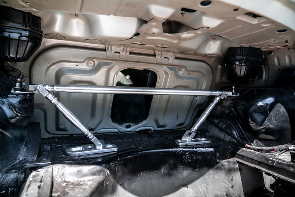 e36 ltw style adjustable rear strut bar garagistic installed