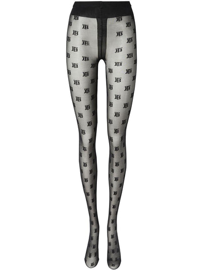 Balenci Inspired Velvet Logo Tights- Black – Dropashoe