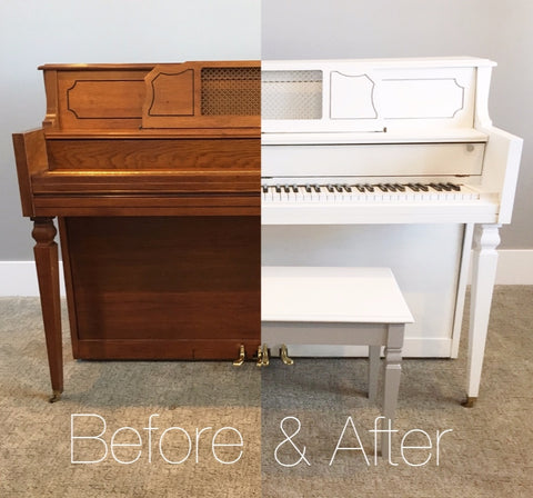 White Piano Before and After