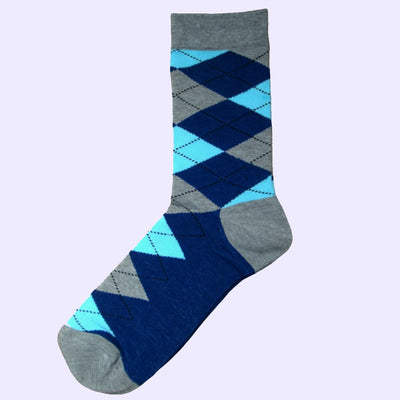 Bassin and Brown Argyle Socks Grey/Navy/Light Blue