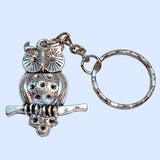 Bassin and Brown - Owl Keyring - Silver