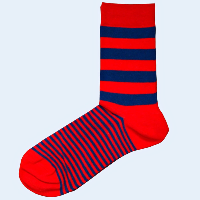 multi graded stripe socks | red and blue | cotton | Bassin and Brown ...