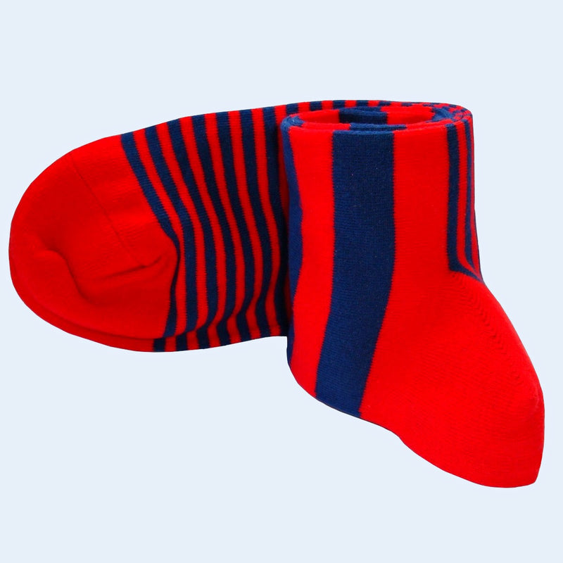 multi graded stripe socks | red and blue | cotton | Bassin and Brown ...