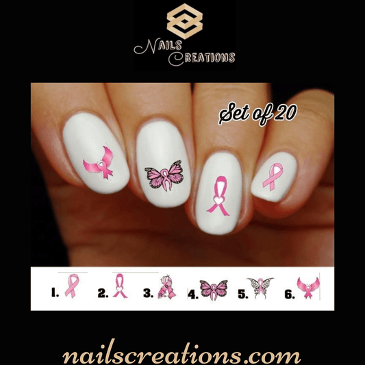  Breast Cancer Nail Art Stickers 3D Self-Adhesive Nail Decals  Pink Ribbon Nail Stickers Nail Art Supplies Heart Breast Cancer Awareness Nail  Designs for Nail Art Decoration DIY Manicure Tips 6 Sheets 