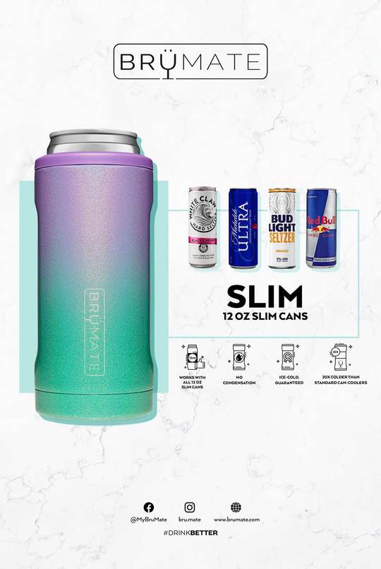 Slim Insulated Can Cooler | Thermos Brand Matte Stainless Steel