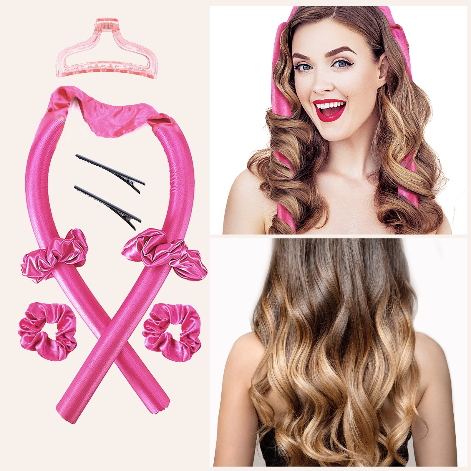 Tik Tok Heatless Hair Curlers, No Heat Curling Rod Headband Silk Curls –  Beauty Supplies
