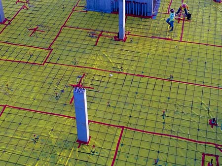 Under-Slab Vapor Barrier Layed Out