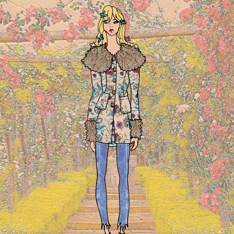 Vintage floral Paris coat