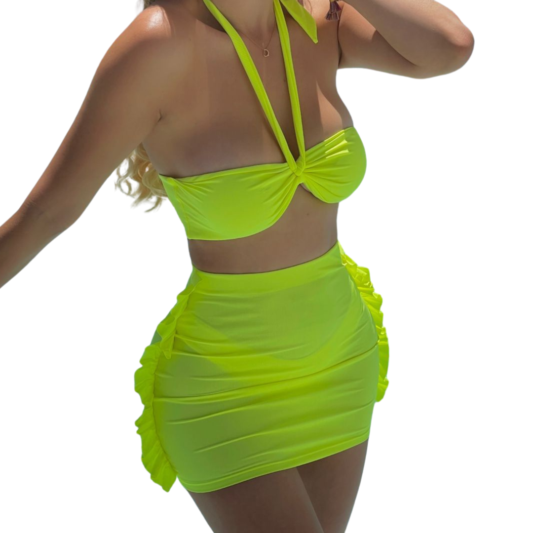 Totally Neon Bikini Set- Yellow – Glam Luxe Fitness