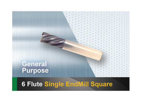 6 Flute end mill square SCTools HTC