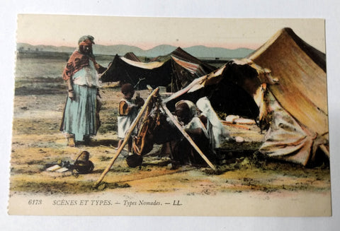 Scenes et Types North Africa Nomads Tent Camp Morocco 1900's