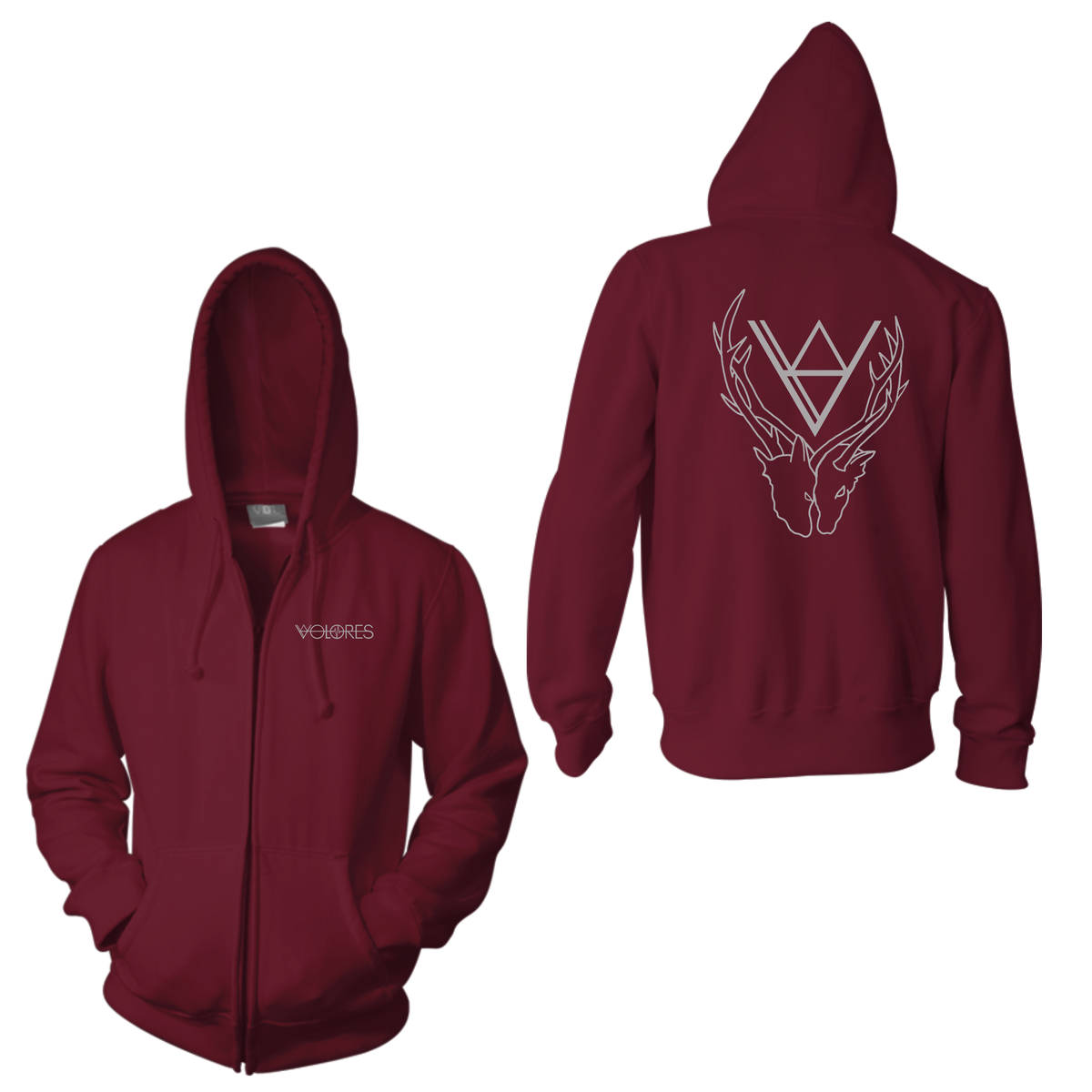 Volores - Antlers Hoodie Maroon – Enemy Ink