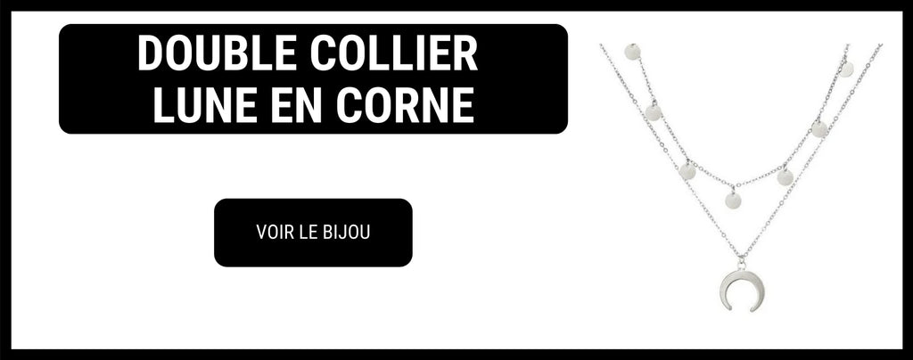 Double collier Lune en Corne