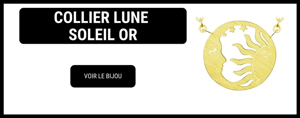 Collier Lune Soleil Or
