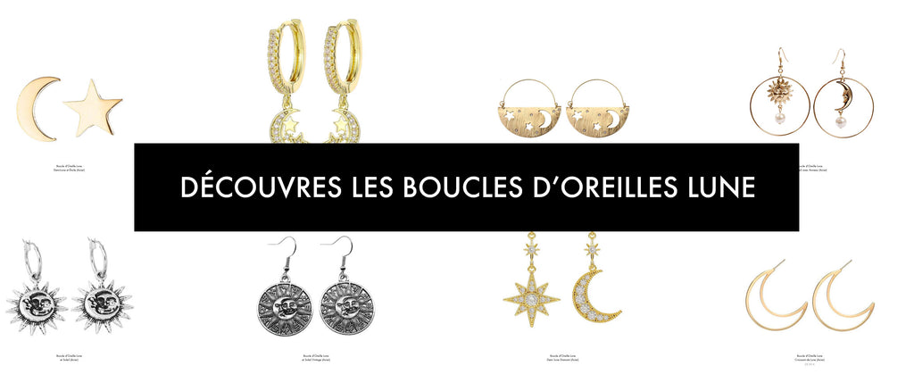 boucles d'oreilles lune 