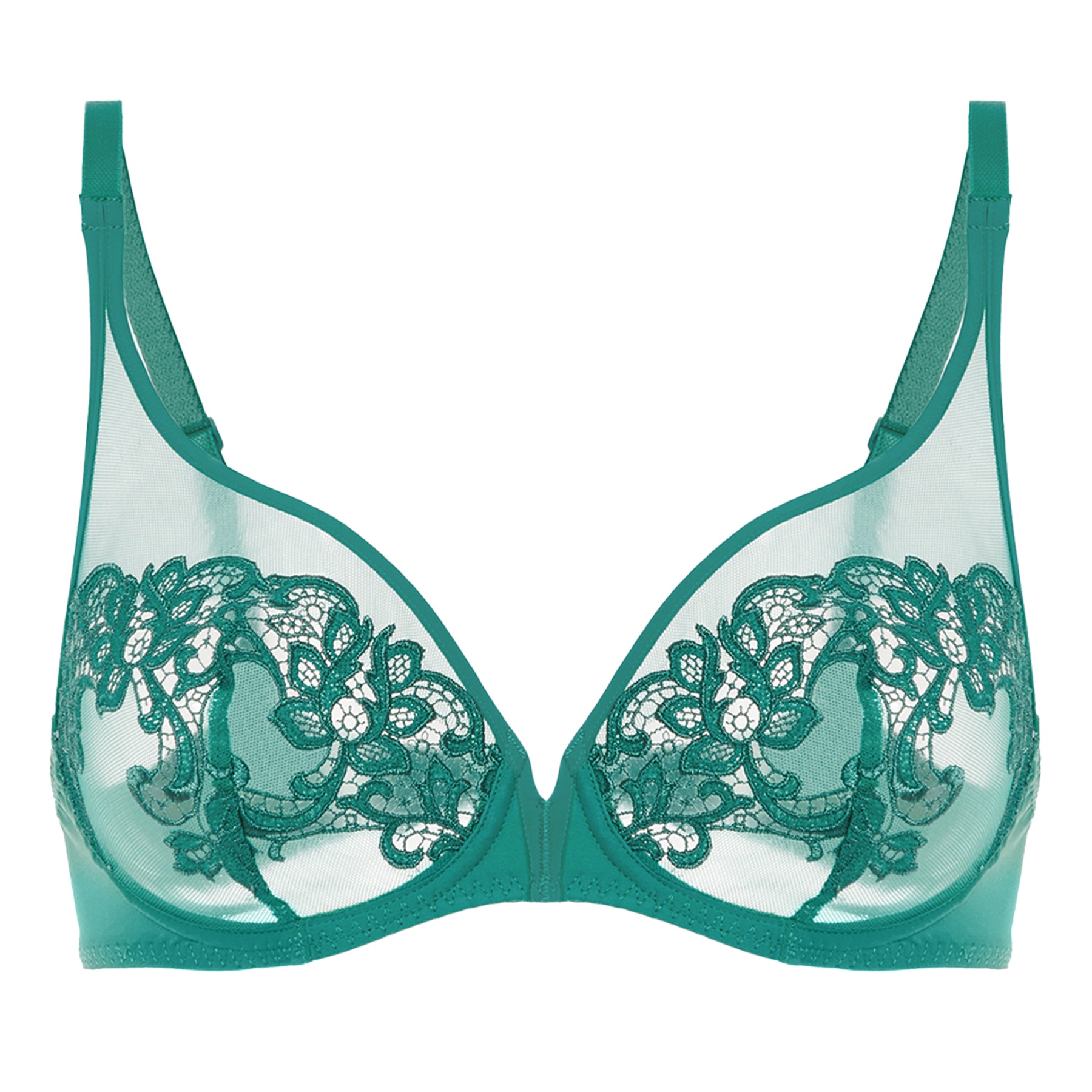 Simone Perele Blanche Plunging Underwire Bra in Ultra Green FINAL