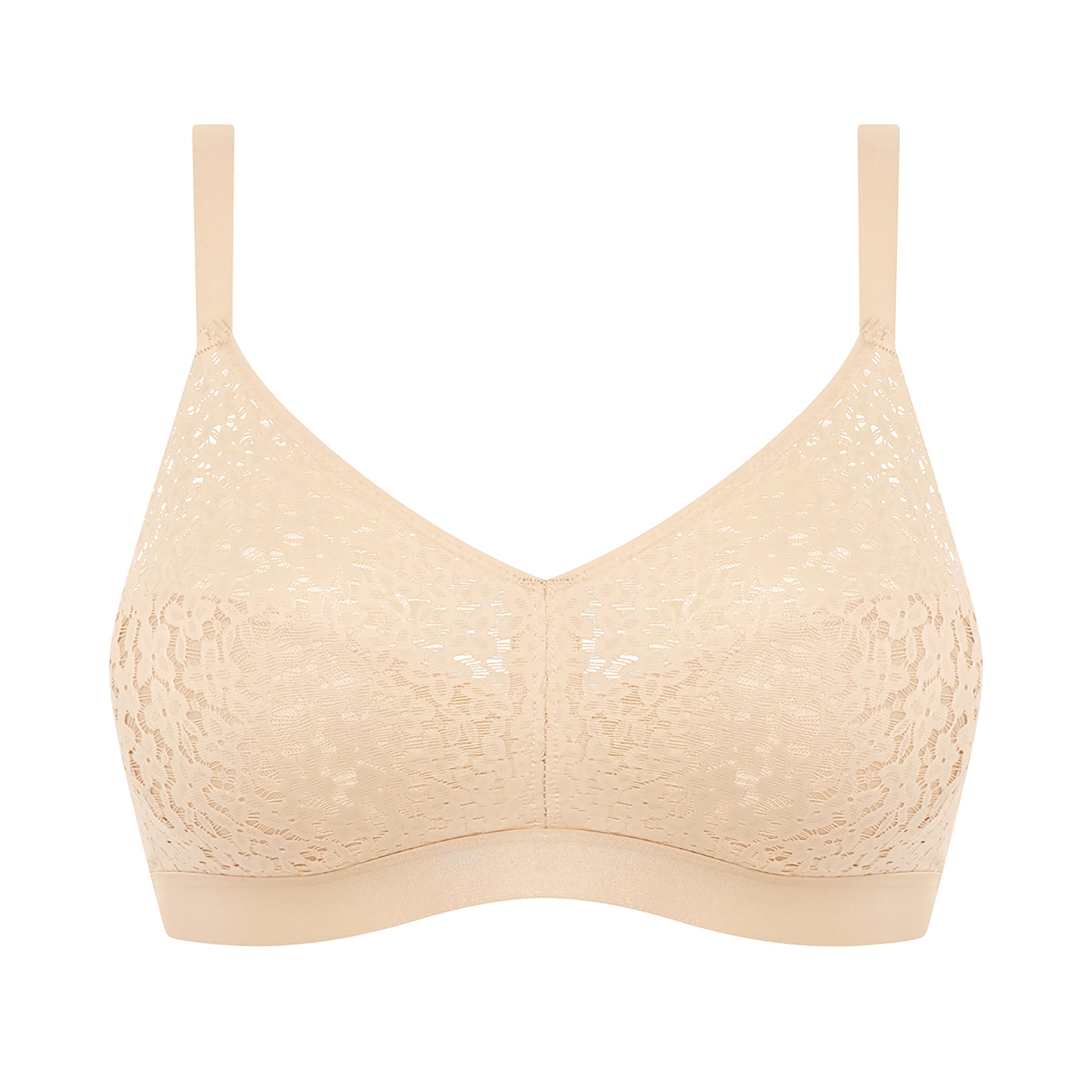 Mesh Front-Closure Plunge Bra with Lace Back - Déesse Collection
