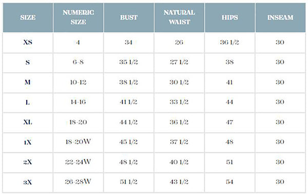 Eileen West Size Guide