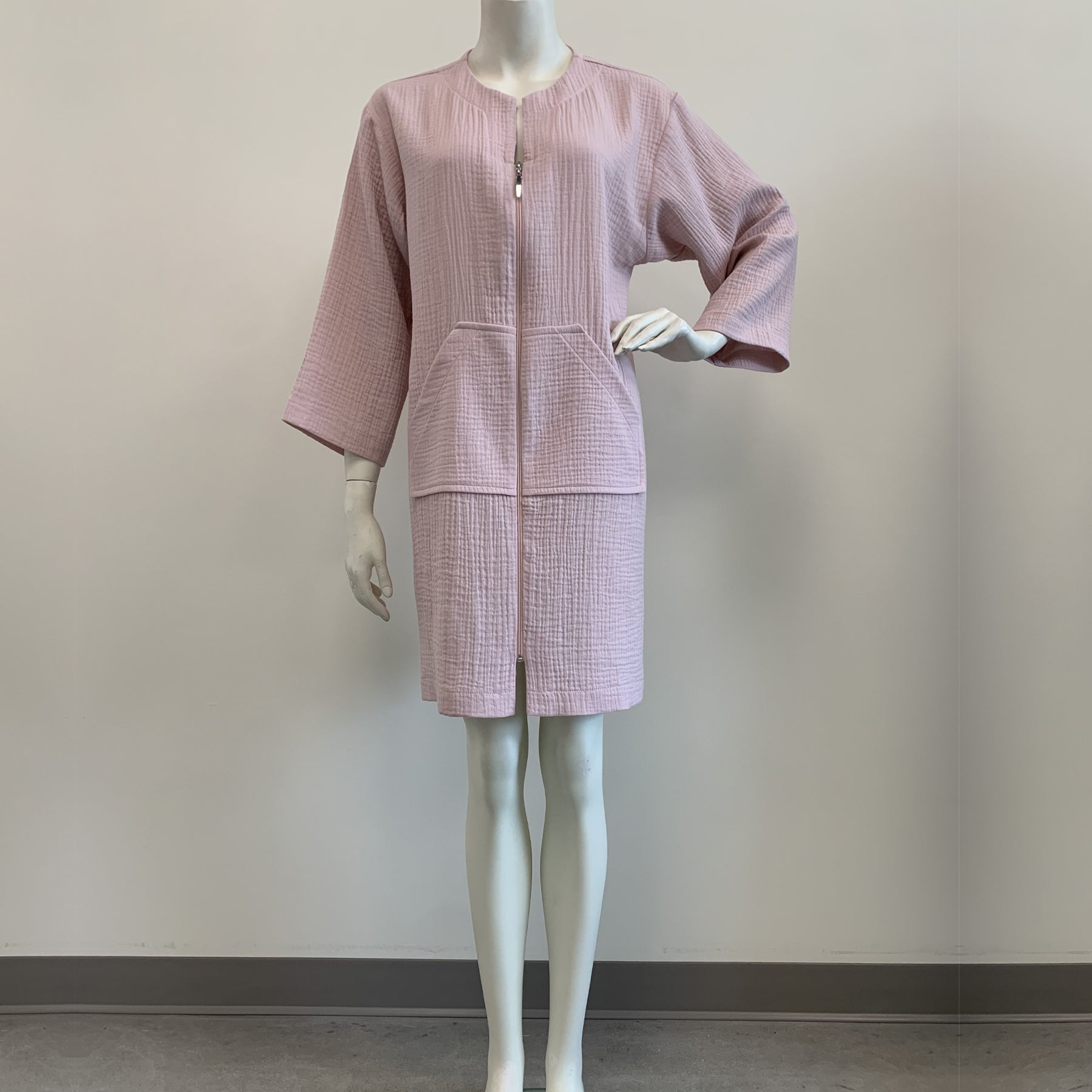 Diamond Tea Cotton Short Zip Robe