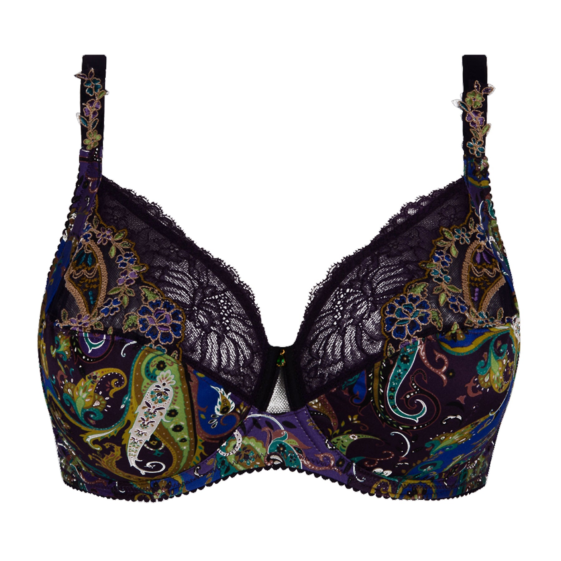 M&S AUTOGRAPH CHILLI EMBROIDERED PADDED UNDERWIRED BALCONY BRA