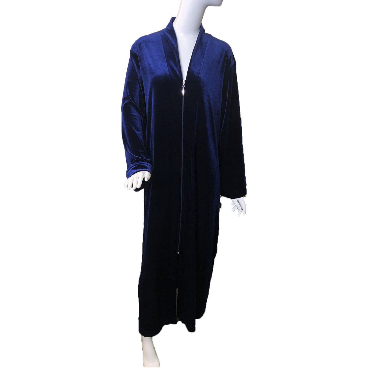 Diamond Tea LS Long Velvet Zip Up Robe