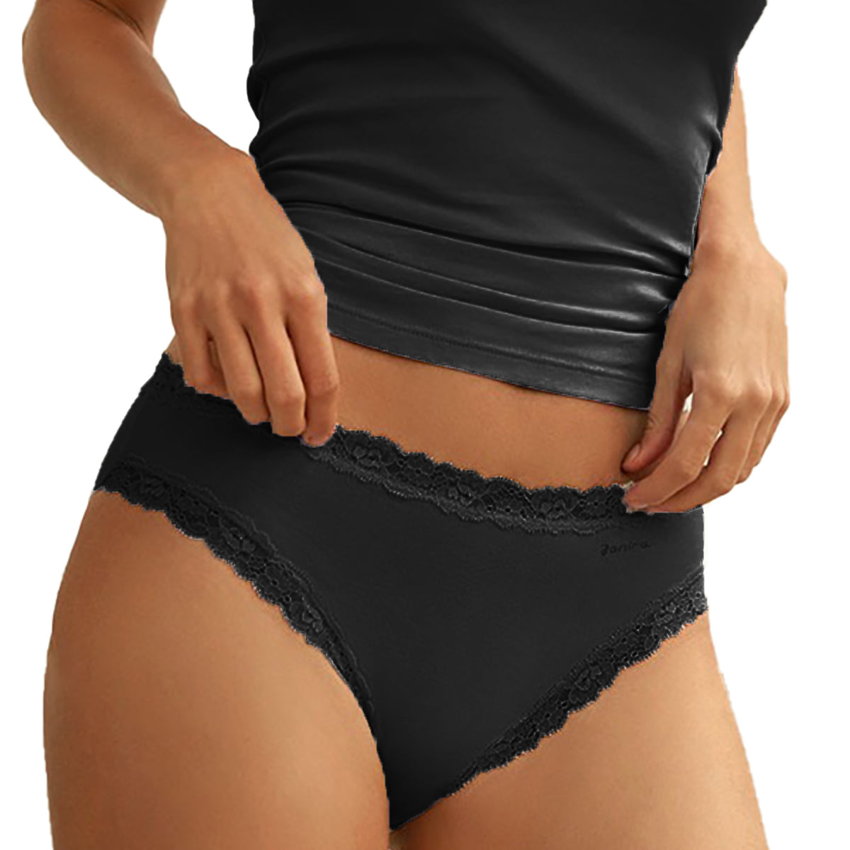 Buy Cotton On Body Organic Cotton Lace Brasiliano Brief in Black Pointelle  2024 Online