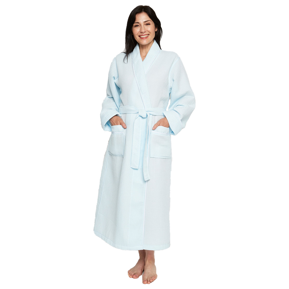 Kayanna Waffle Shawl Long Spa Robe