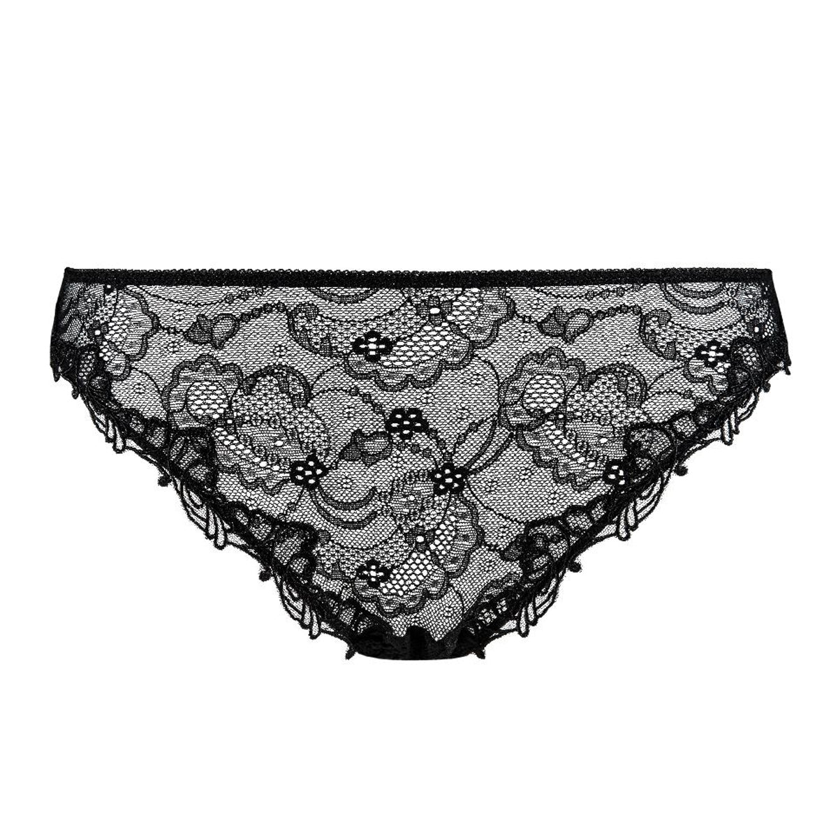 Tanga made with Calais lace by Lise Charmel Collection Soir de Venise red