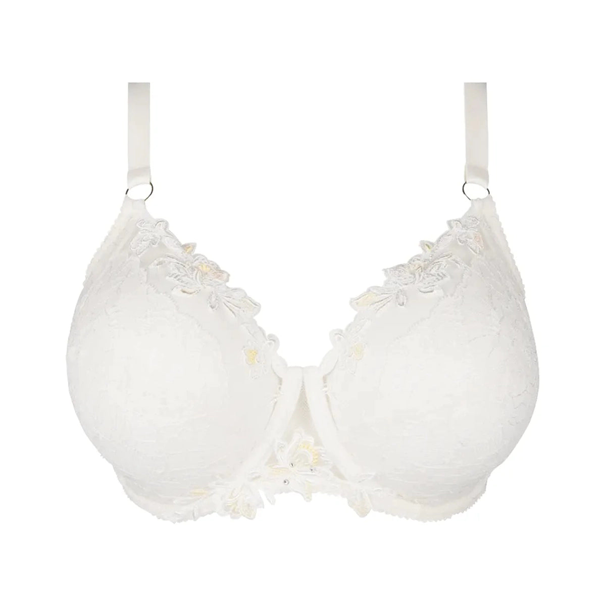 Embroidered tulle push-up bra Woman, Grey