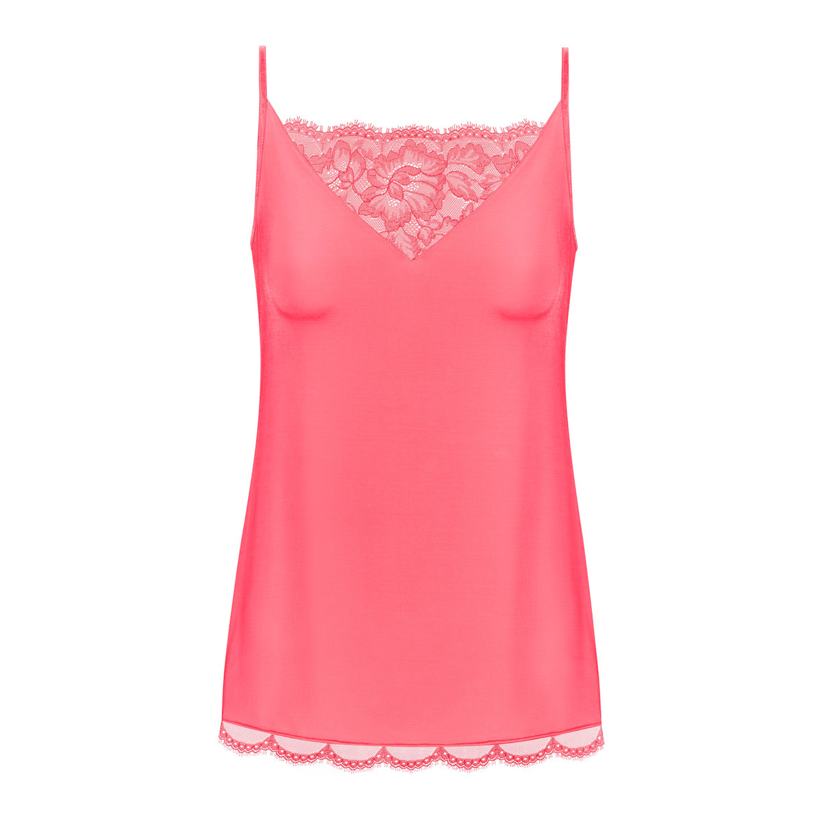 OnGossamer Cabana Cotton V-Neck Lace Trimmed Camisole