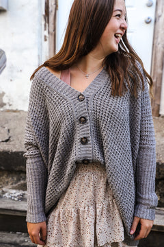 Hold Me Closer Oversized Gray Cardigan