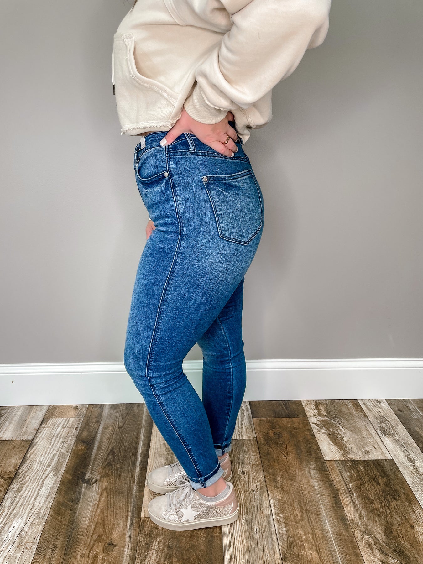 CURVY/REG Judy Blue Main Squeeze Tummy Control Jeans – Emerald Oak