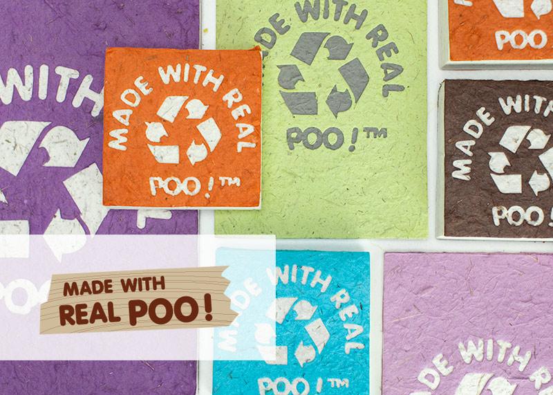 Eco-Friendly, Tree-free, Chemical free, sustainable Elephant POOPOOPAPER - Made With Real Poo