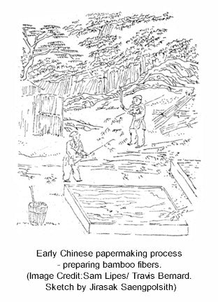Chinese Papermaking process 105 AD Bamboo
