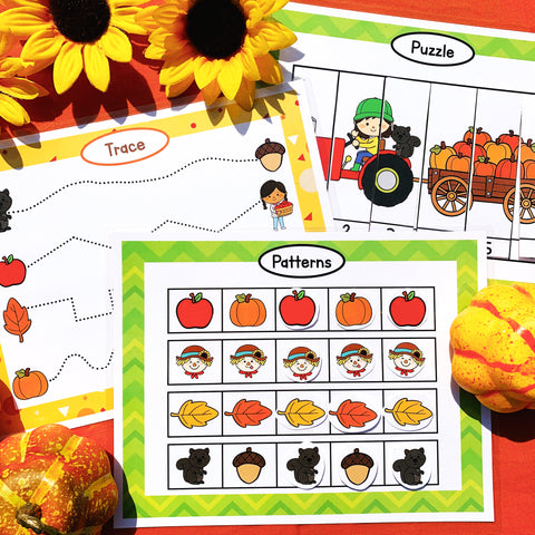 Fall busy book printables for preschoolers. You will love these fall learning activities for preschoolers and toddlers. 