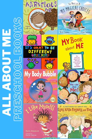 8 all about me preschool book list. You can check them out from the library or buy them on Amazon.