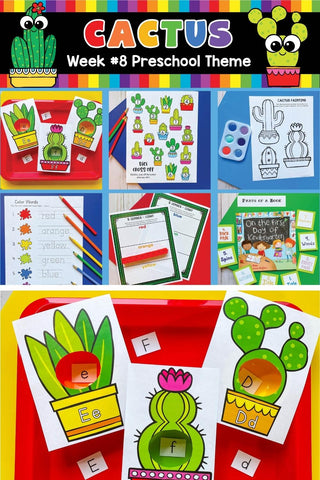 Preschool homeschool printable curriculum with worksheets and activities for: math, STEM, art, alphabet, other skills, and either a play dough or sensory bin activity.