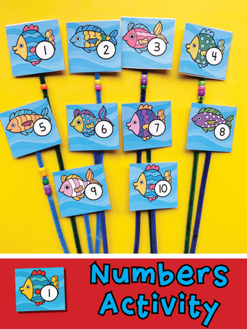 Preschool counting numbers 1-10 with bead threading. The perfect numbers activity that is also a fine motor activity. 