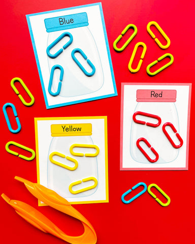 Preschool color sorting mats activity. Can be used with your connecting links. 