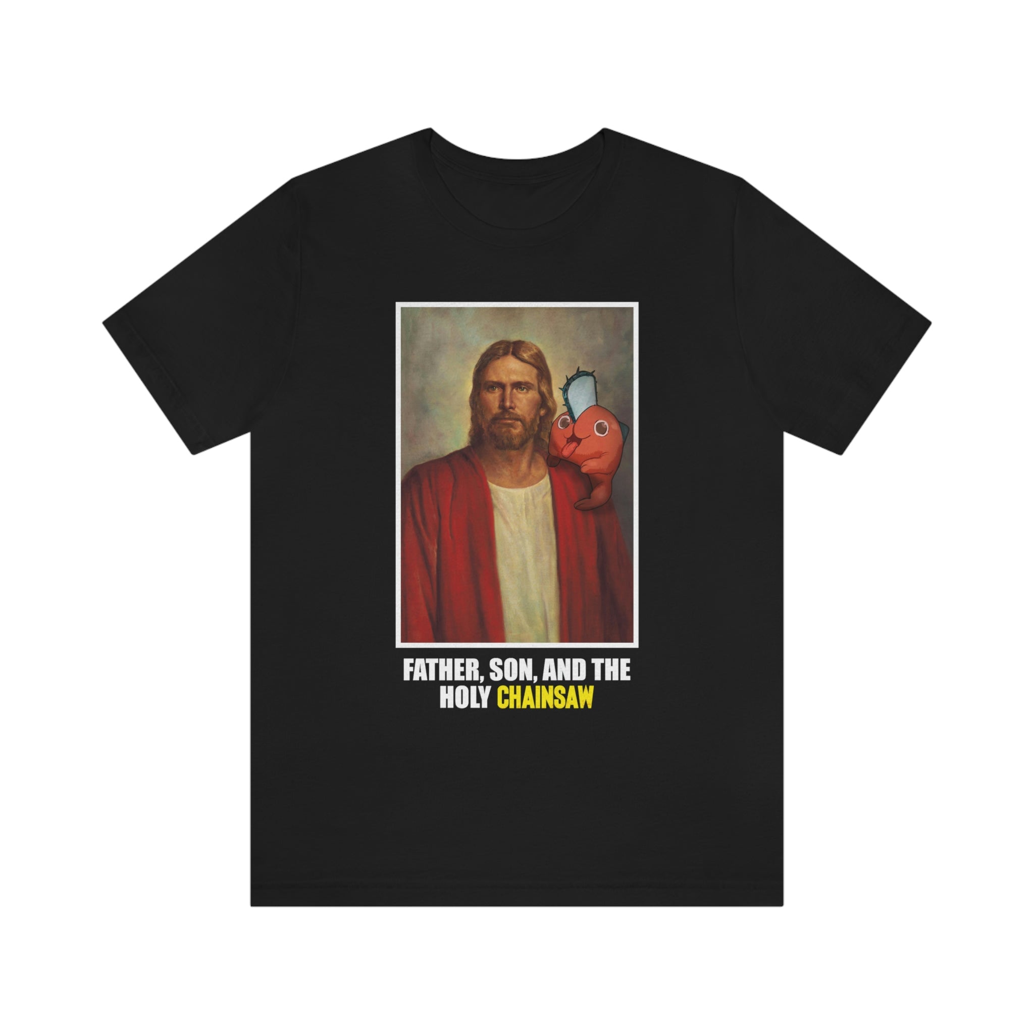 Holy Chainsaw Pochita Jesus Tee – Sunblet Majin Co