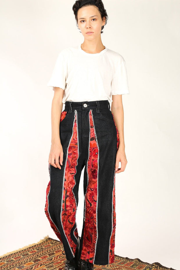 High-Waist Wide-Leg Trousers - Black, L'MOMO